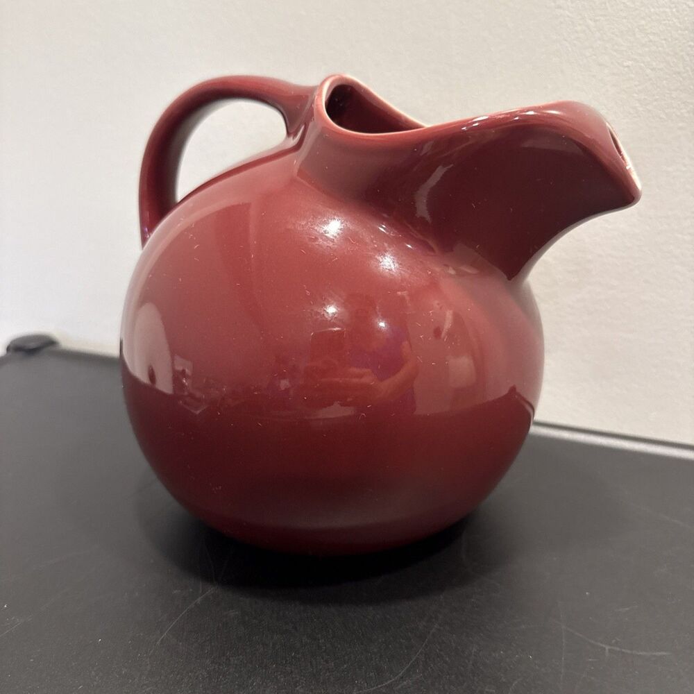 Hall Burgundy Tilt Ball Jug Pitcher Vintage
